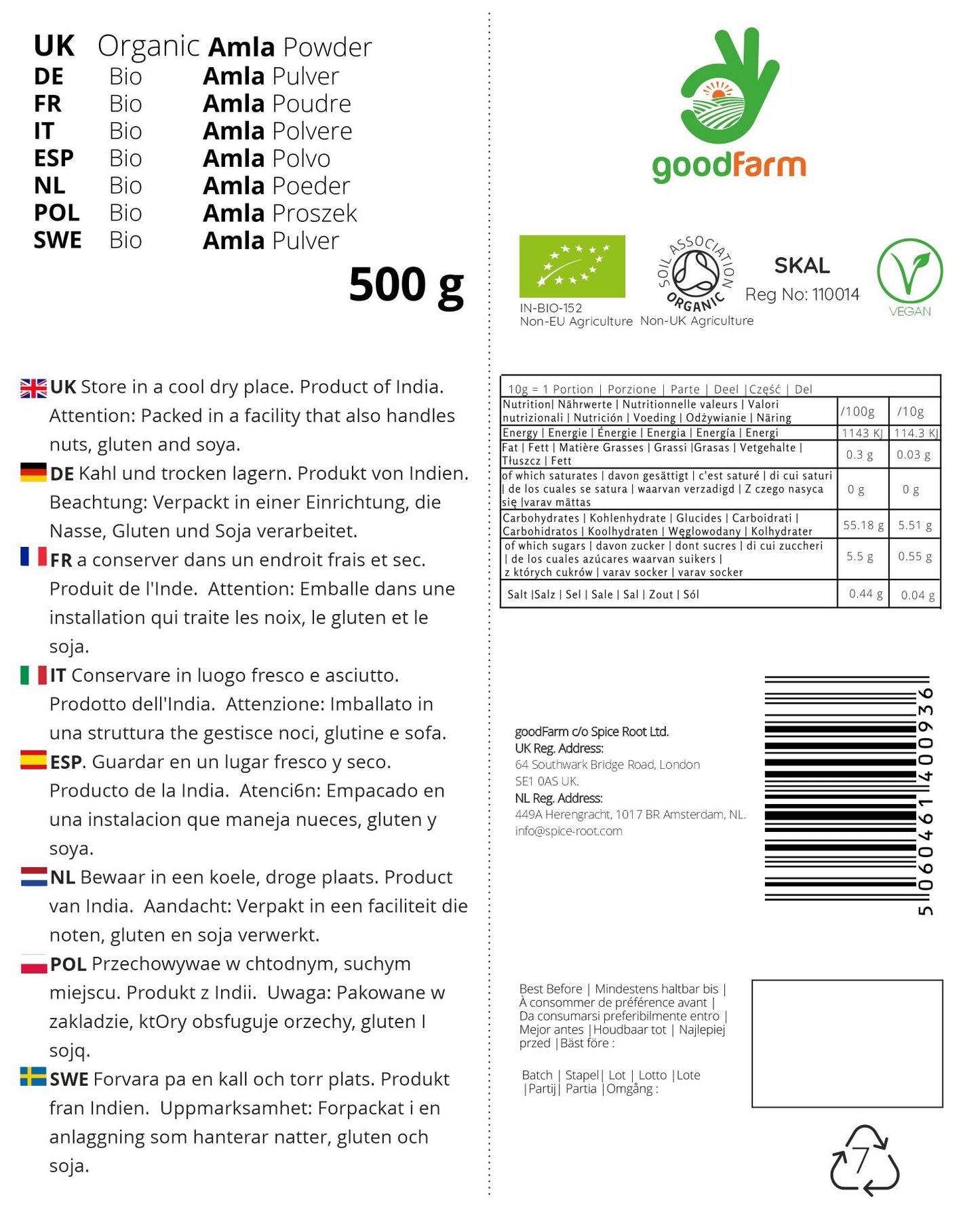 goodFarm Organic Amla Powder 500g