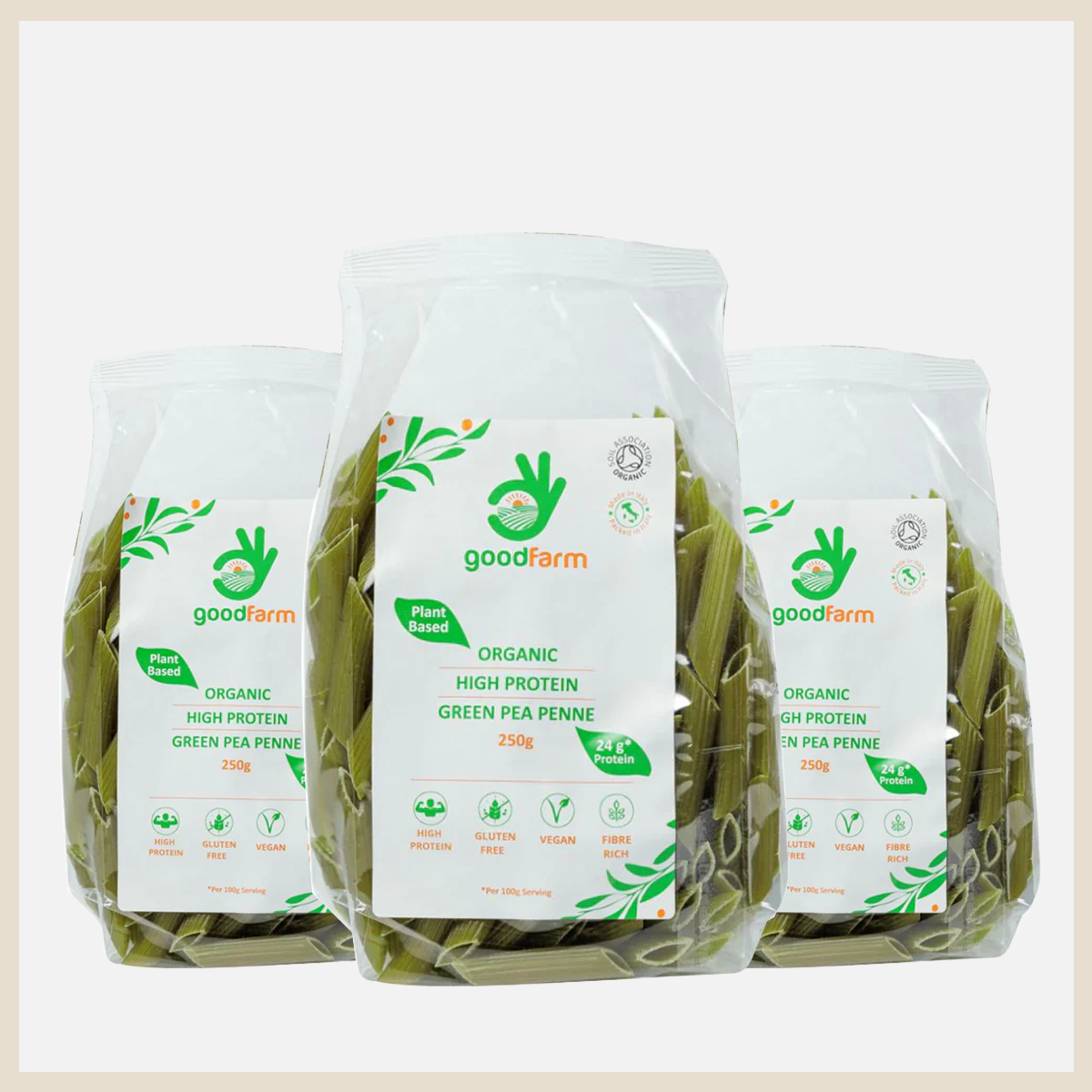 goodFarm Organic Green Pea Penne 250g
