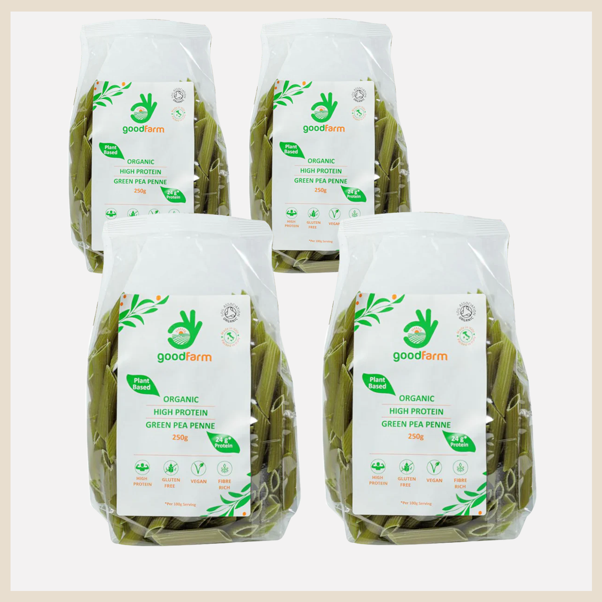 goodFarm Organic Green Pea Penne 250g