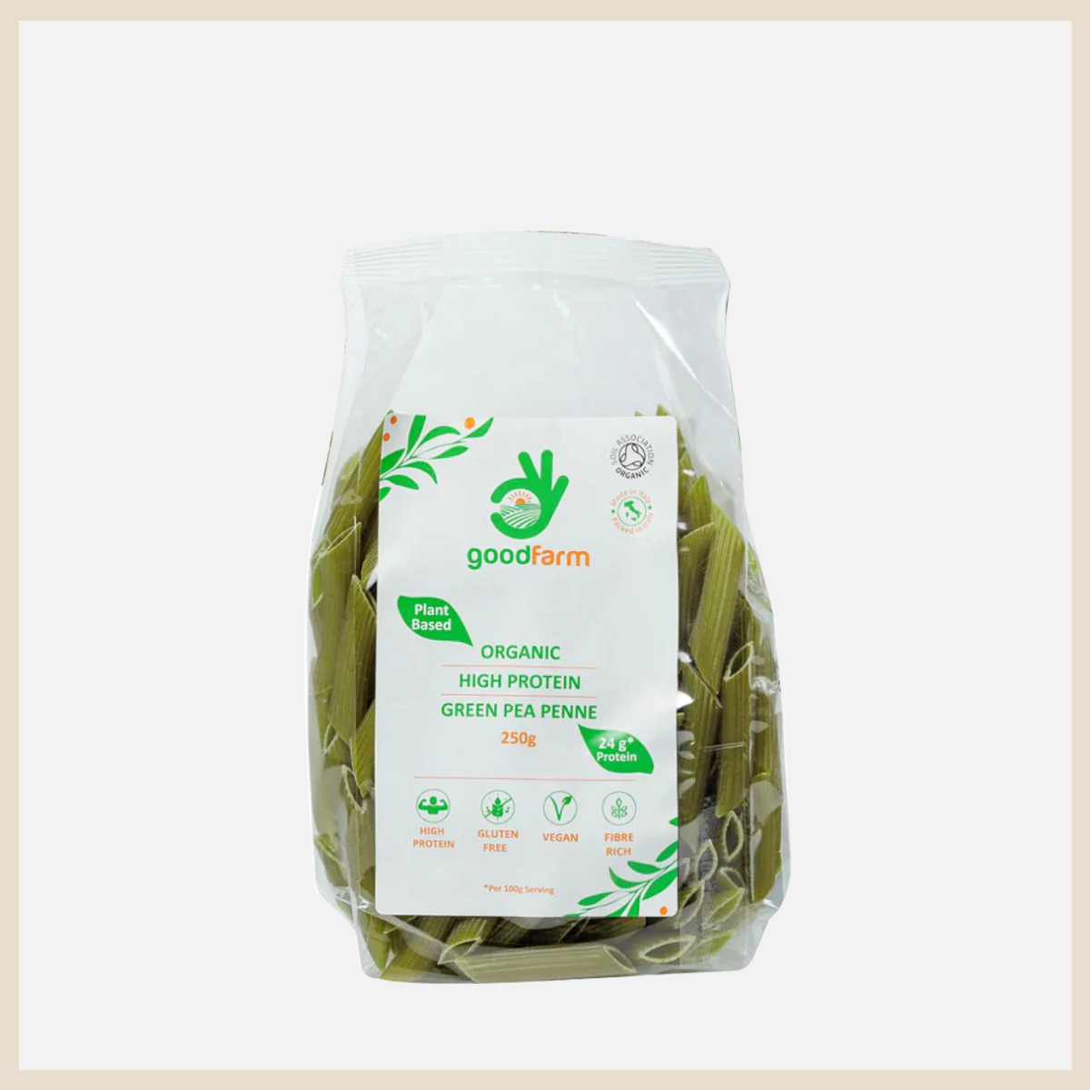 goodFarm Organic Green Pea Penne 250g