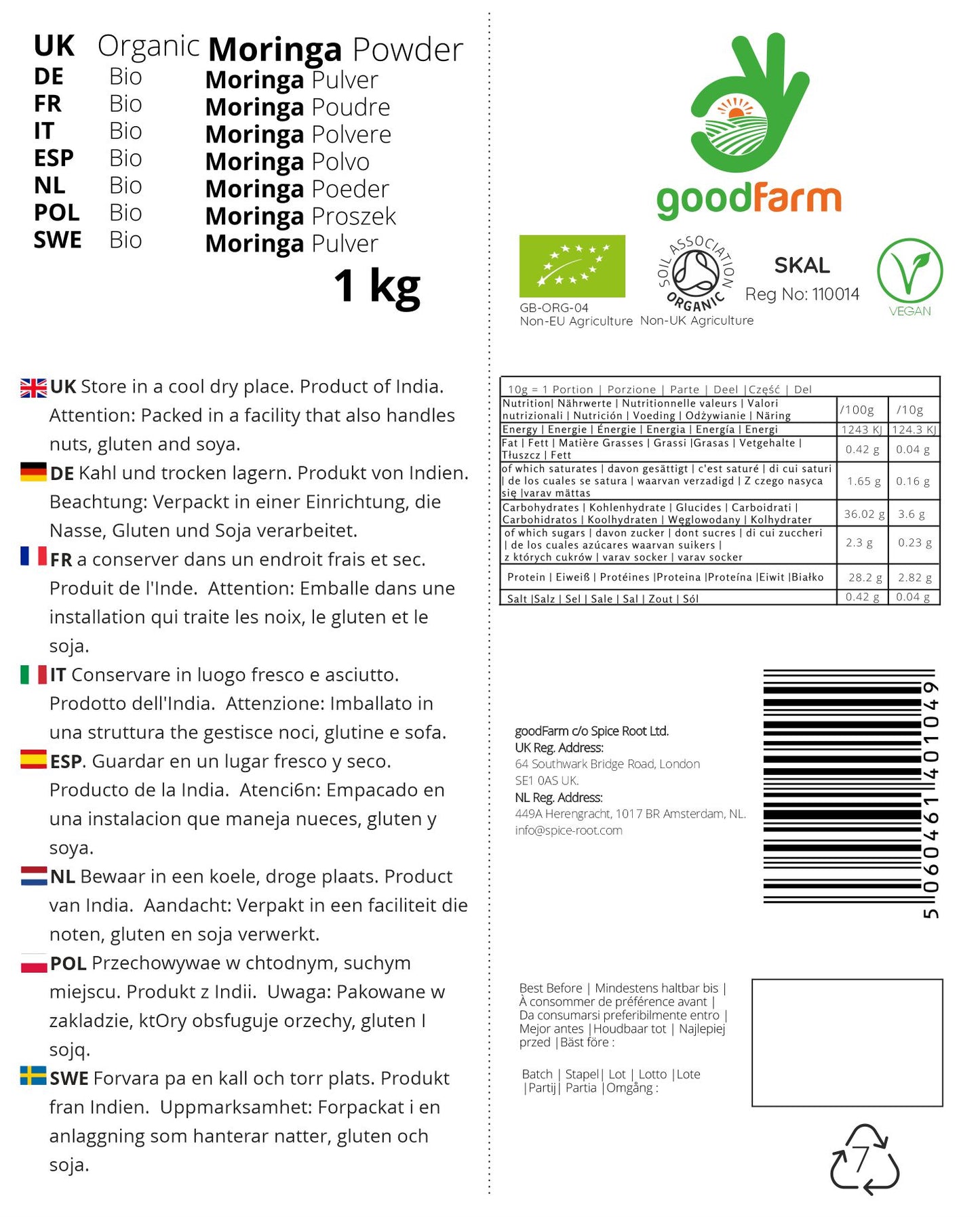 goodFarm Organic Moringa Powder 1kg